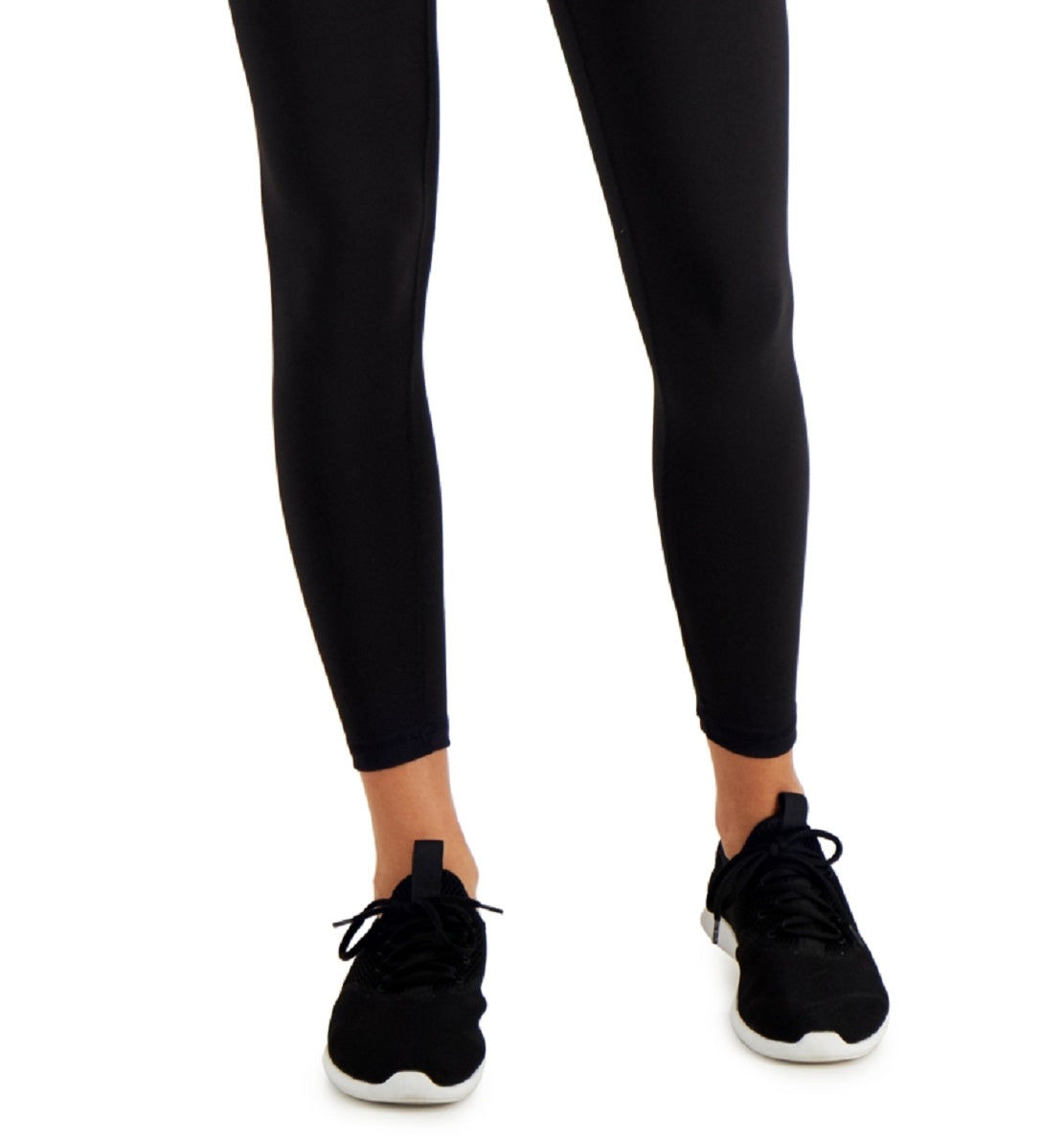 ID Ideology Leggings femininas de compressão com zíper nas costas 7/8, pretas, tamanho grande