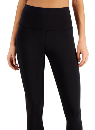 ID Ideology Leggings femininas de compressão com zíper nas costas 7/8, pretas, tamanho extragrande