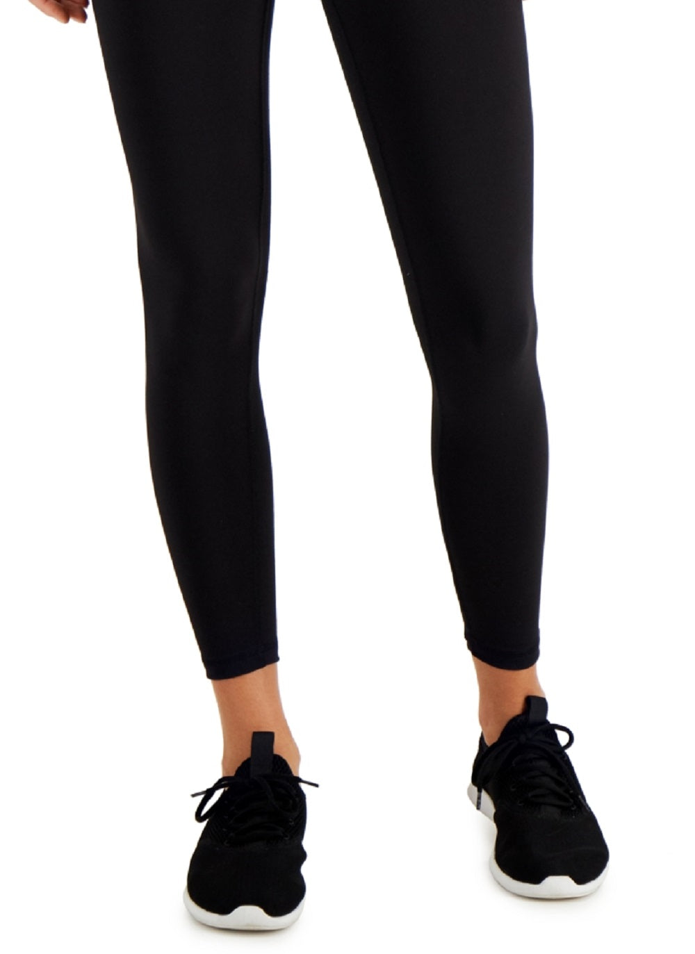 ID Ideology Leggings femininas de compressão com zíper nas costas 7/8, pretas, tamanho extragrande