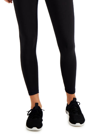 ID Ideology Leggings femininas de compressão com zíper nas costas 7/8, pretas, tamanho extragrande