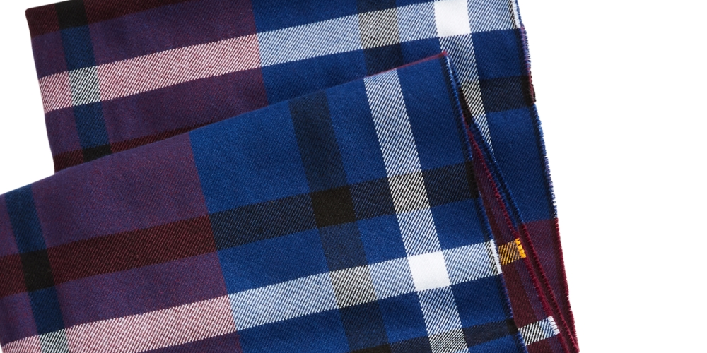 Cachecol xadrez masculino Club Room azul tamanho regular