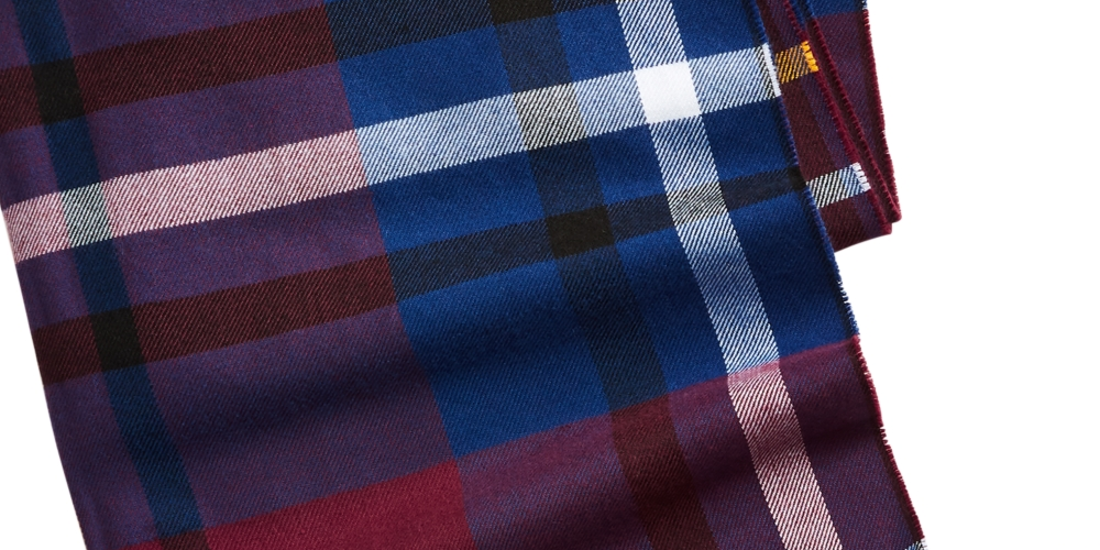 Cachecol xadrez masculino Club Room azul tamanho regular