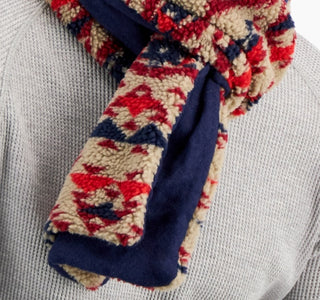 Cachecol de lã geométrico masculino Sun + Stone vermelho tamanho regular