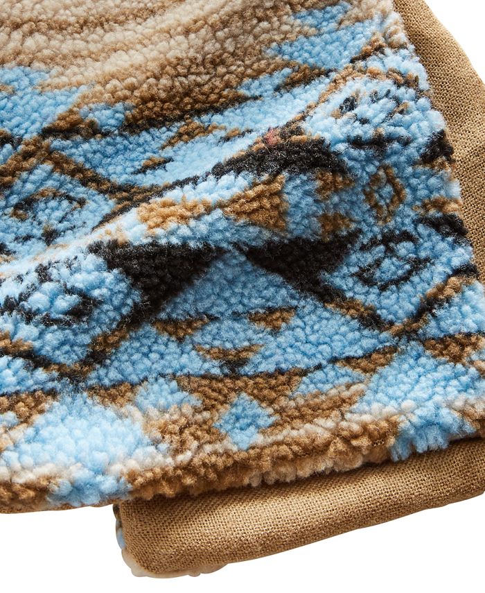 Cachecol de lã geométrico masculino Sun + Stone azul tamanho regular