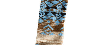 Cachecol de lã geométrico masculino Sun + Stone azul tamanho regular