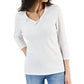 Karen Scott Blusa Feminina Gola V Manga 3/4 Branca Tamanho X-G