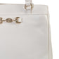 Bolsa feminina Giani Bernini em couro para freio de cavalo, branca, regular