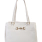 Bolsa feminina Giani Bernini em couro para freio de cavalo, branca, regular