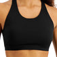 Conjunto de moletom feminino ID Ideology Essentials, sutiã esportivo de baixo impacto, preto, tamanho médio