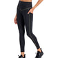 Leggings femininas ID Ideology com acabamento contrastante 7/8, pretas, tamanho extragrande