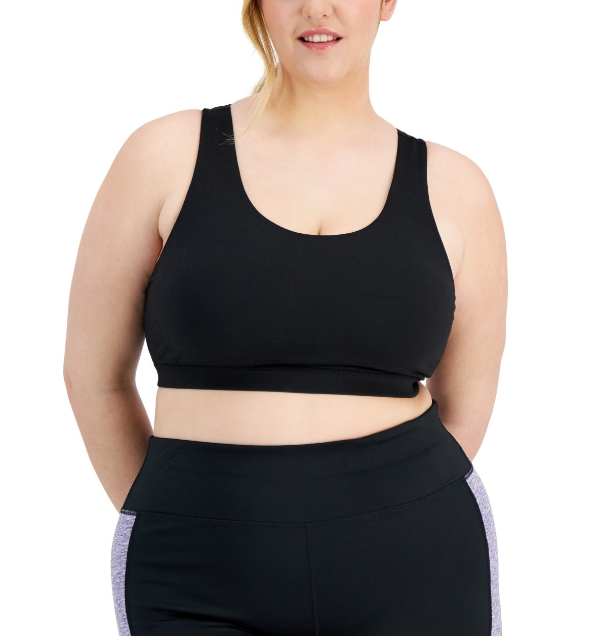 Conjunto de moletom feminino ID Ideology, sutiã esportivo preto, tamanho 2X