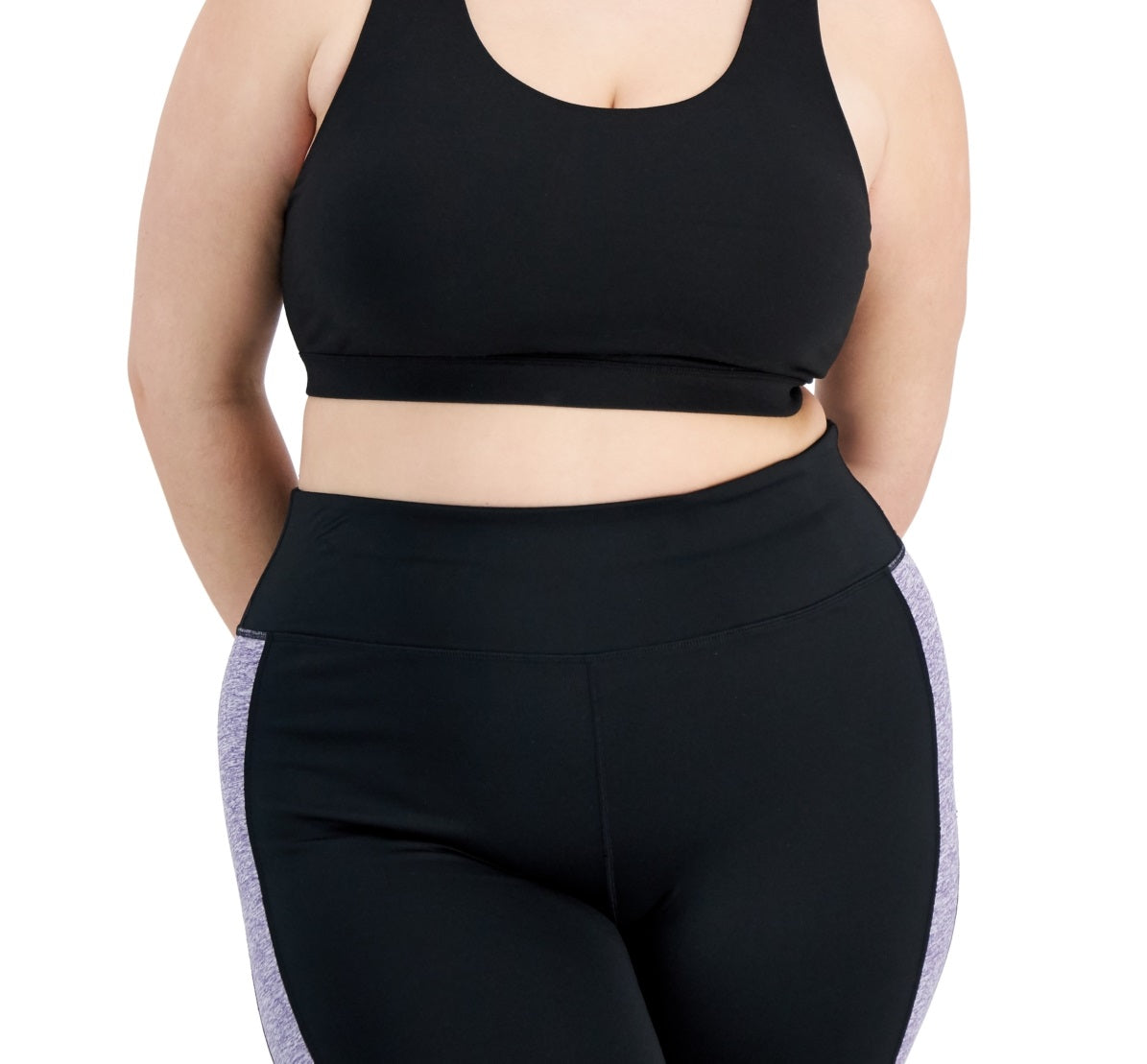 Conjunto de moletom feminino ID Ideology, sutiã esportivo preto, tamanho 2X
