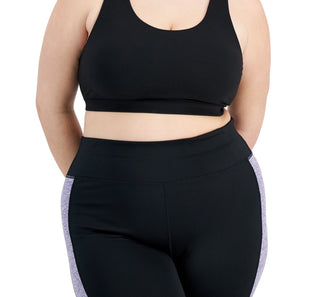 Conjunto de moletom feminino ID Ideology, sutiã esportivo preto, tamanho 2X