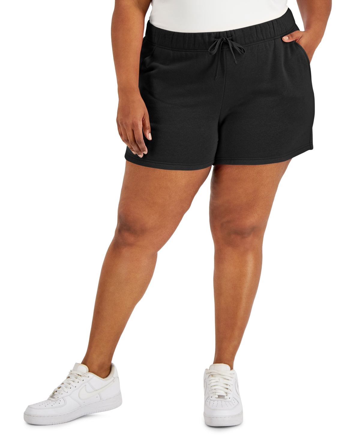 ID Ideology Shorts de lã feminino preto tamanho 3X
