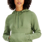 ID Ideology Moletom com capuz feminino com zíper e meio verde, tamanho X-S