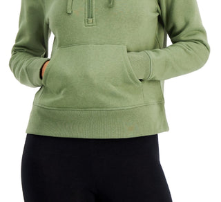 ID Ideology Moletom com capuz feminino com zíper e meio verde, tamanho X-S