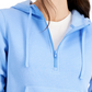 ID Ideology Moletom com capuz feminino com zíper e meio azul, tamanho médio