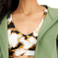 ID Ideology Moletom com capuz feminino de lã com zíper frontal, verde, tamanho médio