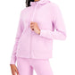 ID Ideology Moletom com capuz feminino de lã com zíper frontal, roxo, tamanho pequeno