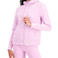 ID Ideology Moletom com capuz feminino de lã com zíper frontal, roxo, tamanho grande
