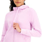 ID Ideology Moletom com capuz feminino de lã com zíper frontal, roxo, tamanho grande