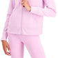 ID Ideology Moletom com capuz feminino de lã com zíper frontal, roxo, tamanho grande