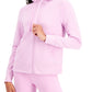 ID Ideology Moletom com capuz feminino de lã com zíper frontal, roxo, tamanho XX-G