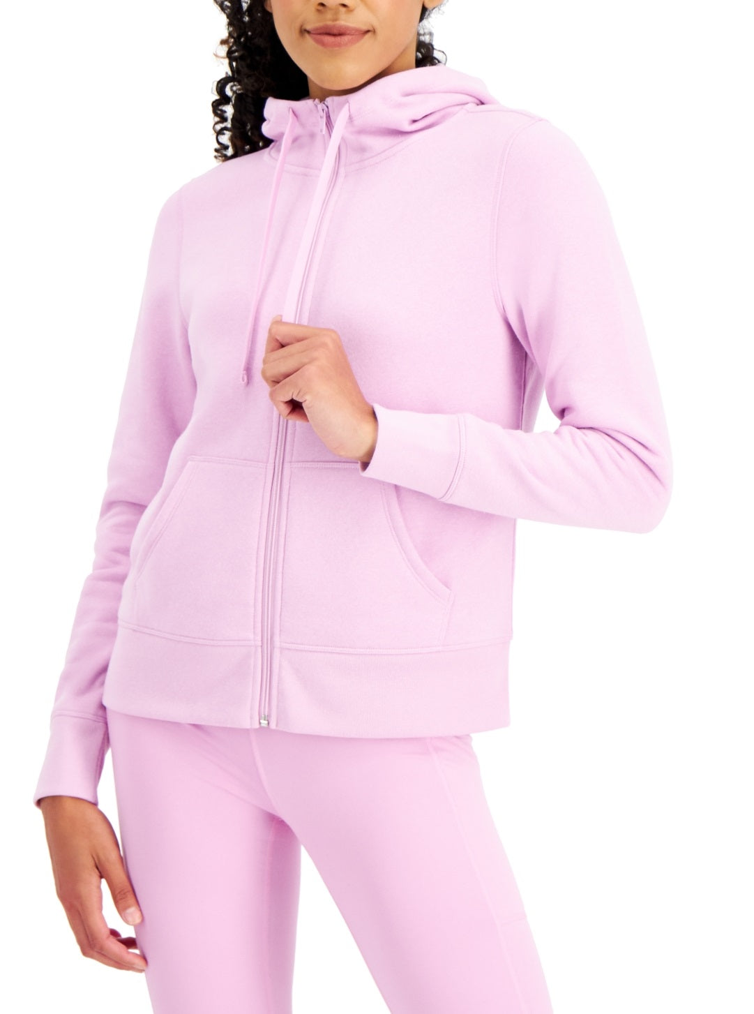 ID Ideology Moletom com capuz feminino de lã com zíper frontal, roxo, tamanho XX-G