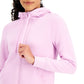 ID Ideology Moletom com capuz feminino de lã com zíper frontal, roxo, tamanho XX-G