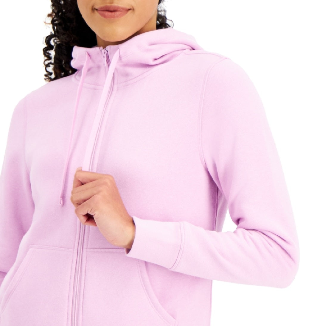 ID Ideology Moletom com capuz feminino de lã com zíper frontal, roxo, tamanho XX-G