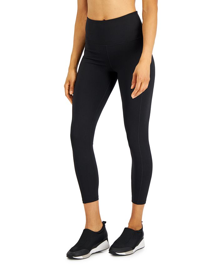 Leggings femininas ID Ideology com bolso lateral macio 7/8, pretas, tamanho médio