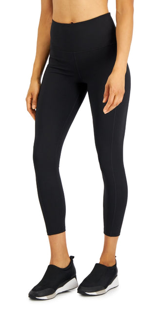 Leggings femininas ID Ideology com bolso lateral macio 7/8, pretas, tamanho extragrande