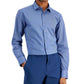 Camisa social listrada slim fit masculina Alfani azul tamanho G