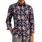 Camisa social masculina Bar III Slim Fit Performance Stretch com estampa floral, vermelha, tamanho pequeno