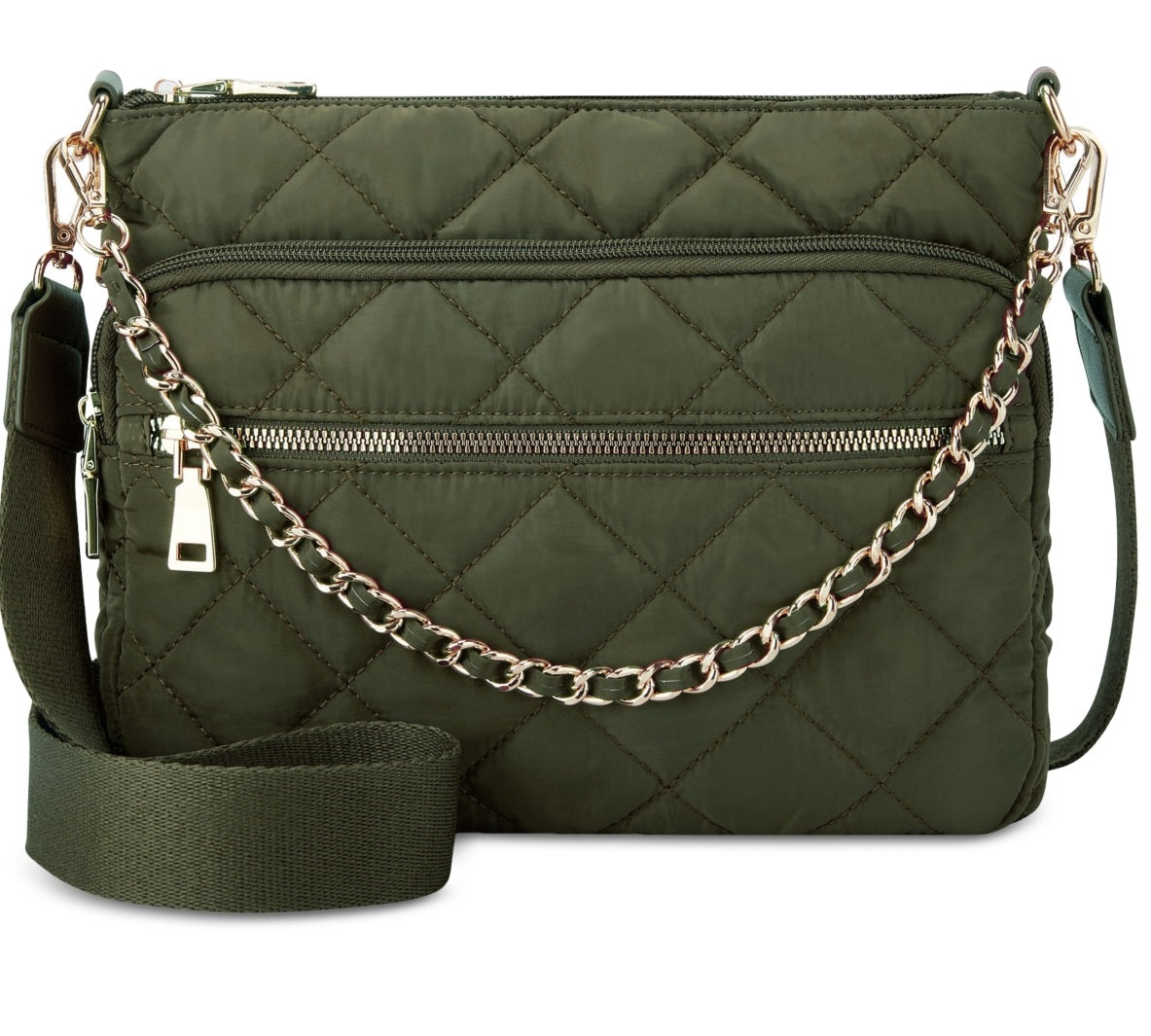 INC International Concepts Margeauxx Quilted Crossbody Feminino Verde Tamanho Regular