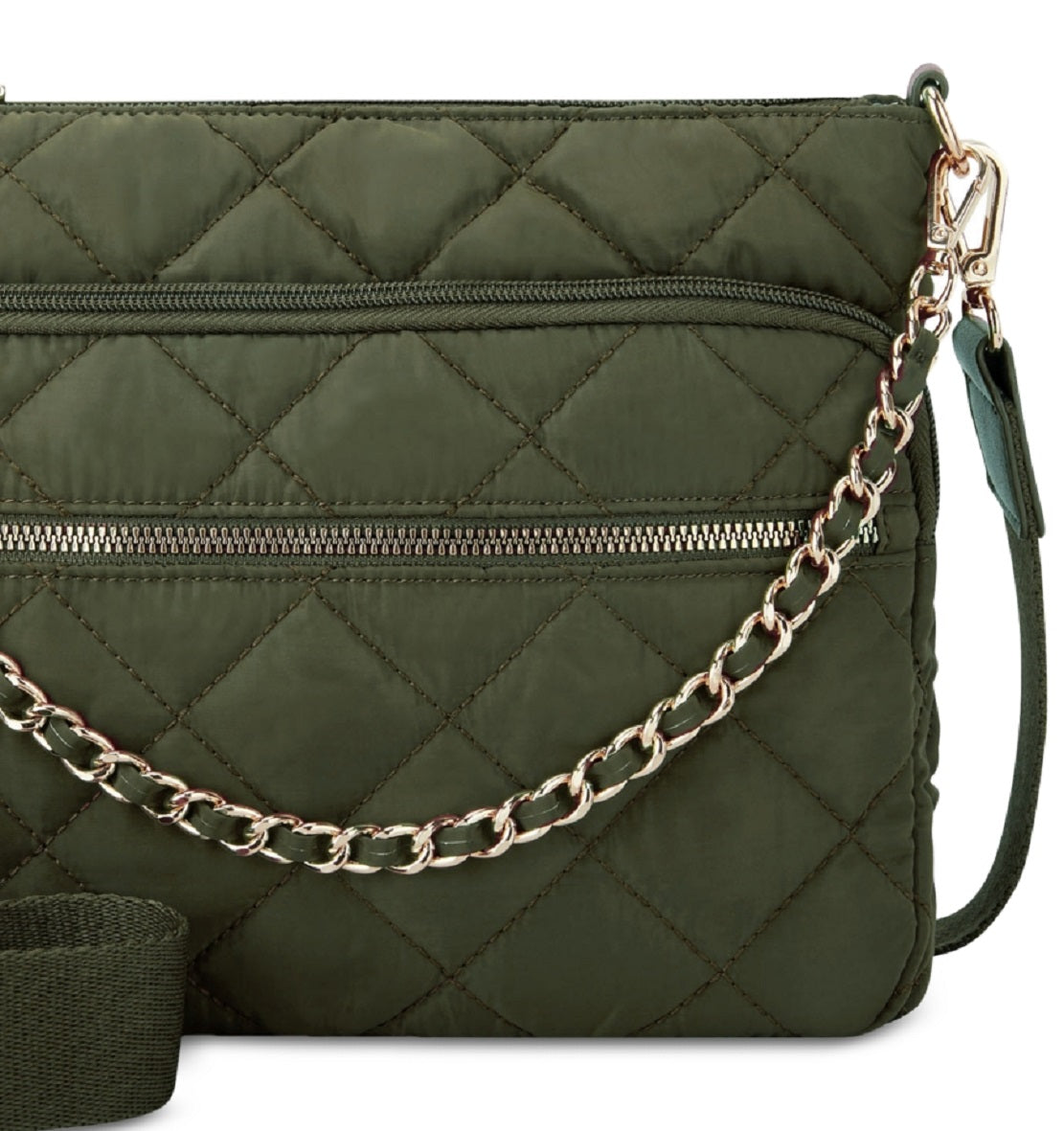 INC International Concepts Margeauxx Quilted Crossbody Feminino Verde Tamanho Regular
