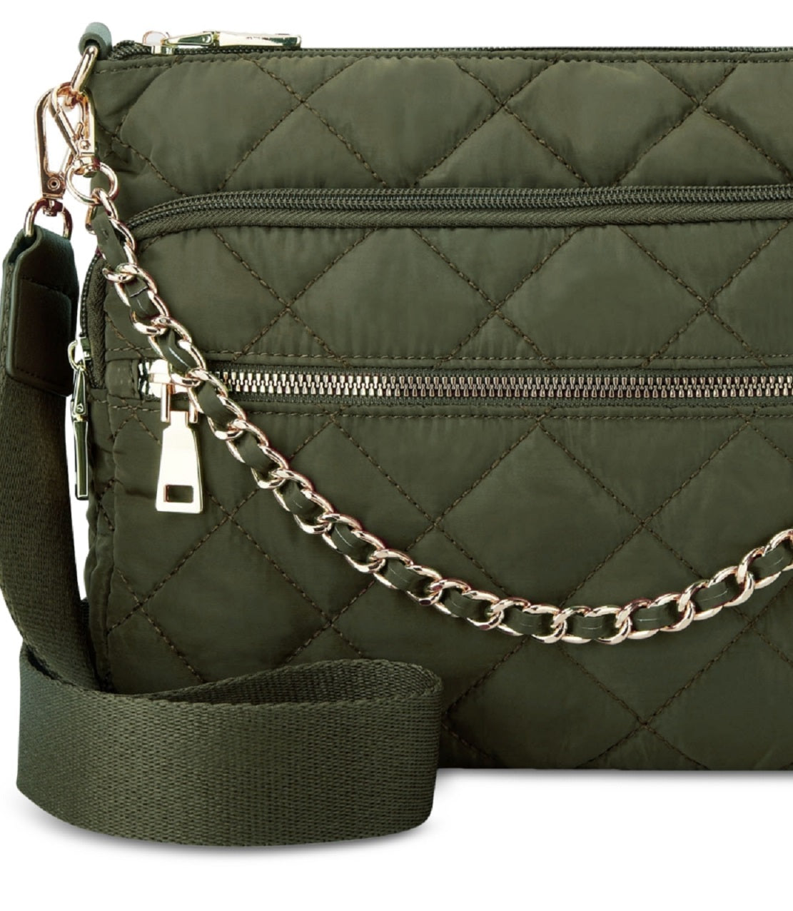 INC International Concepts Margeauxx Quilted Crossbody Feminino Verde Tamanho Regular