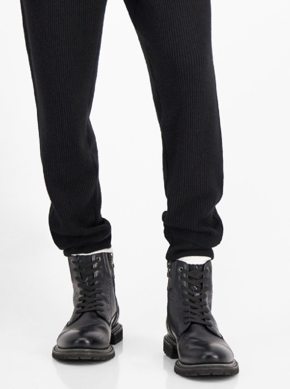 Calça de moletom canelada masculina INC International Concepts, preta, tamanho grande