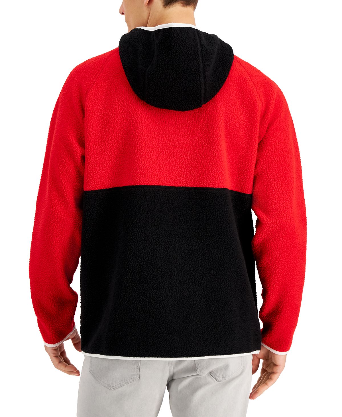Suéter anorak masculino com blocos de cores Club Room, vermelho, tamanho pequeno