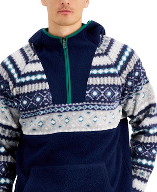 Club Room Men's Sherpa Fleece Anorak Pullover Gray Size Large