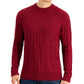 Suéter de malha trançada masculino Club Room, vermelho, tamanho grande