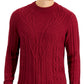 Suéter de malha trançada masculino Club Room, vermelho, tamanho grande