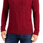 Suéter de malha trançada masculino Club Room, vermelho, tamanho grande