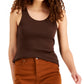 Regata feminina de algodão estilo &amp; co, marrom, tamanho GG