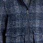 Jaqueta masculina xadrez pied-de-poule com gola de lã removível da INC International Concepts, azul, tamanho G