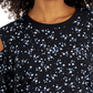 Suéter feminino estampado com ombros descobertos da INC International Concepts, preto, tamanho GG