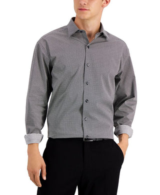 Alfani Men's Regular Fit 2 Way Stretch Dress Shirt Black Size 17X34X35