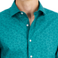 Camisa social masculina Bar III Slim Flit Floral Stretch, verde, tamanho pequeno