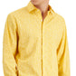 Camisa social masculina Bar III Slim Flit Floral Stretch, amarela, tamanho médio