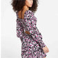Blusa bustiê feminina com estampa floral Bar III, preta, tamanho XX-G